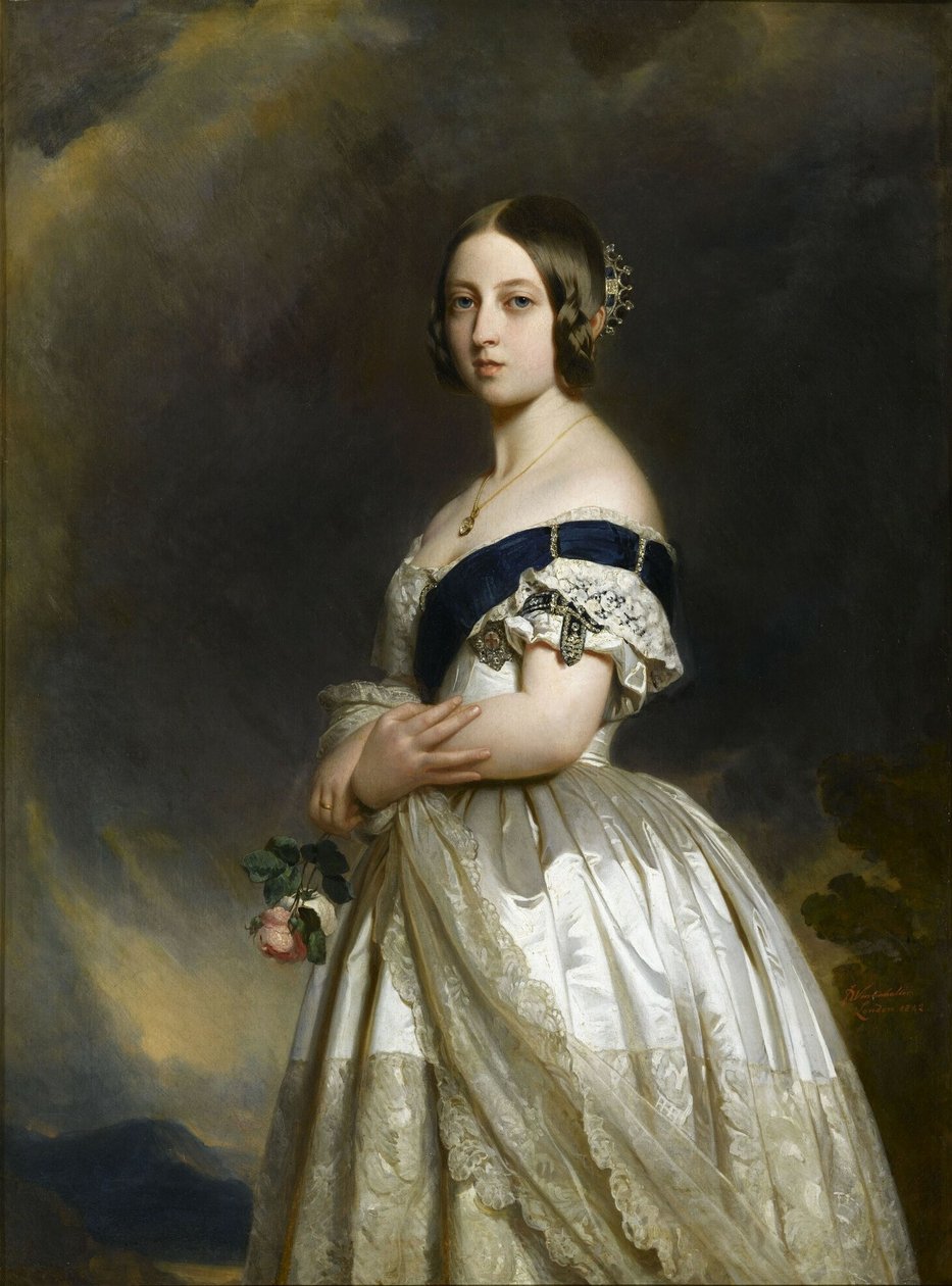 Fransk:  Victoria Ière, reine de Grande Bretagne (1819-1901) Victoria I, dronning af Storbritannien (1819-1901) af Franz Xaver Winterhalter