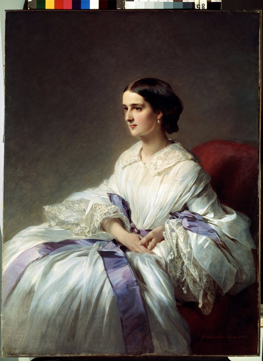 Portræt af grevinde Olga Shuvalova (Portræt af grevinde Olga Shuvalova). Maleri af Franz Xavier Winterhalter (1805-1873). Olie på lærred af Franz Xaver Winterhalter