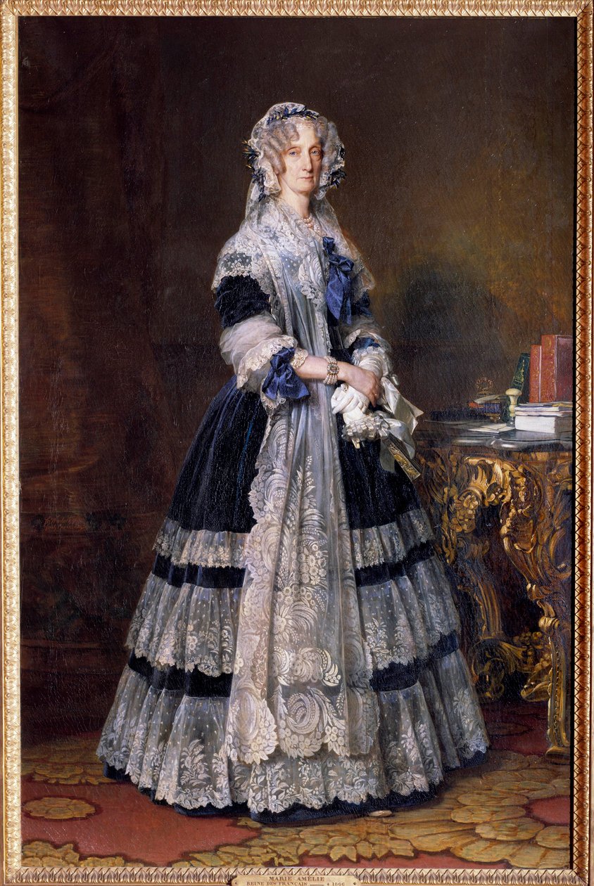 Portræt til fods af Marie Amelie de Bourbon, franskmændenes dronning (1782-1866). Maleri af Xaver Winterhalter (1806-1873) 1842. Dim. 2,15 x 1,40 m af Franz Xaver Winterhalter