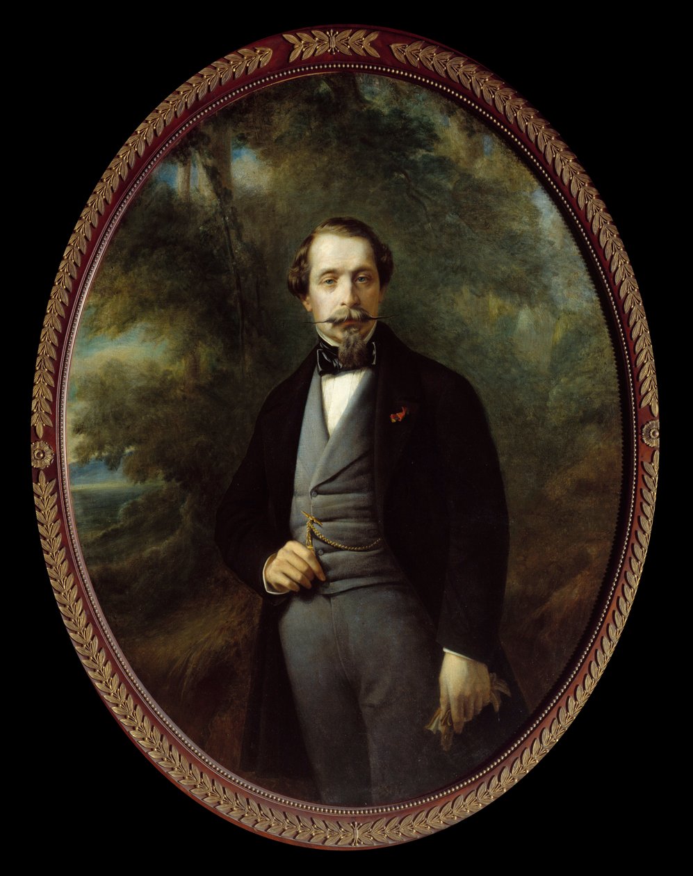 Portræt i foden af Napoleon III (1808 - 1873). Maleri af Francois Xavier (Franz Xaver) Winterhalter (1806-1873), olie på lærred 110x140 cm, Ec. Alle. af Franz Xaver Winterhalter