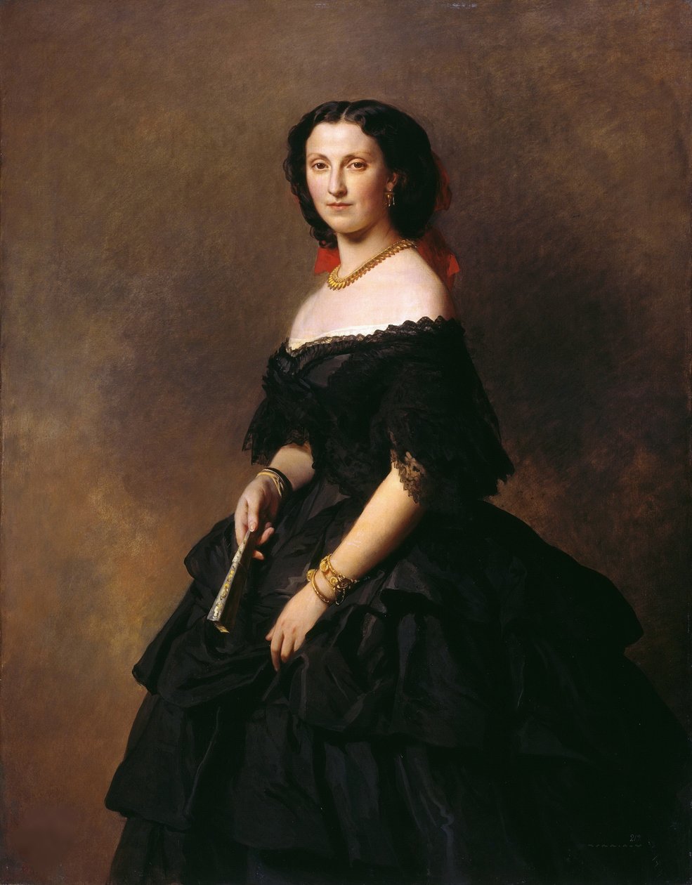 Portræt af hertuginde Elizaveta Alexandrovna Baryatinskaya, født prinsesse Chernysheva 1826-1902. af Franz Xaver Winterhalter