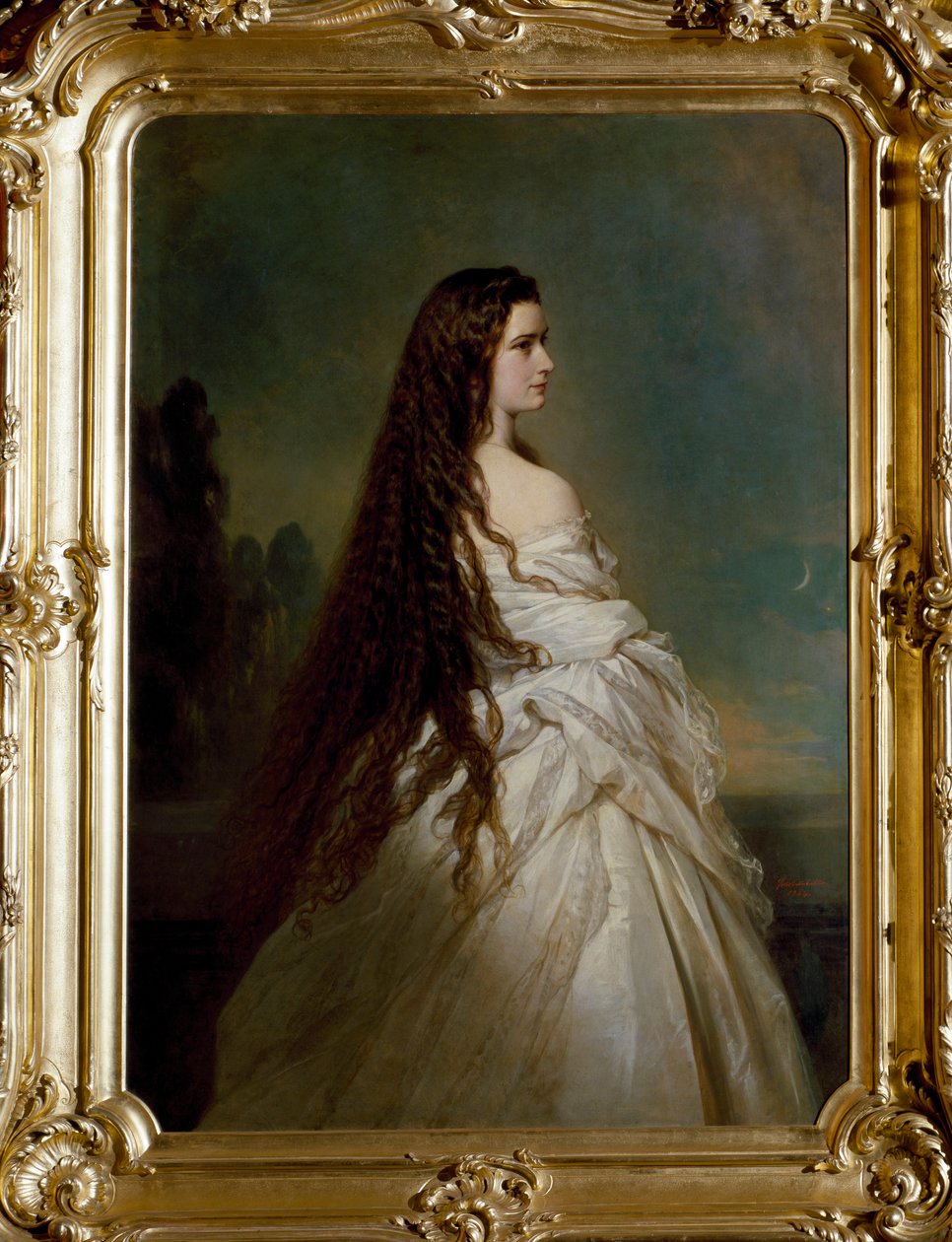 Portræt af Elisabeth de Wittelsbach (1837-1898) (sissi), imperator af Østrig (1854-1898) og dronning af Ungarn (1867-1898) Maleri af Franz Xaver Winterhalter (1806-1873) af Franz Xaver Winterhalter