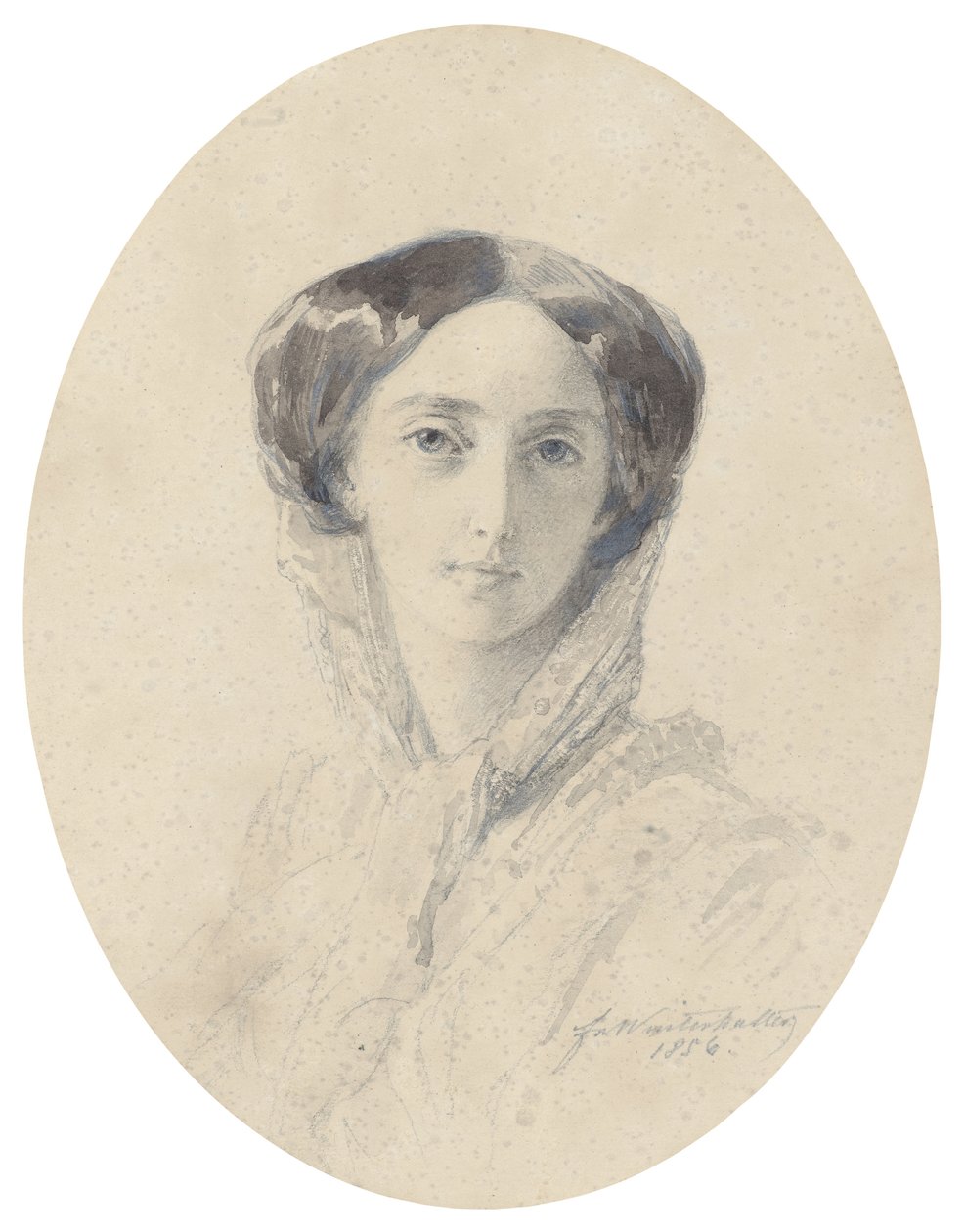 Portræt af storhertuginde Olga Nikolaevna af Rusland 1822-1892, dronning af Württemberg af Franz Xaver Winterhalter