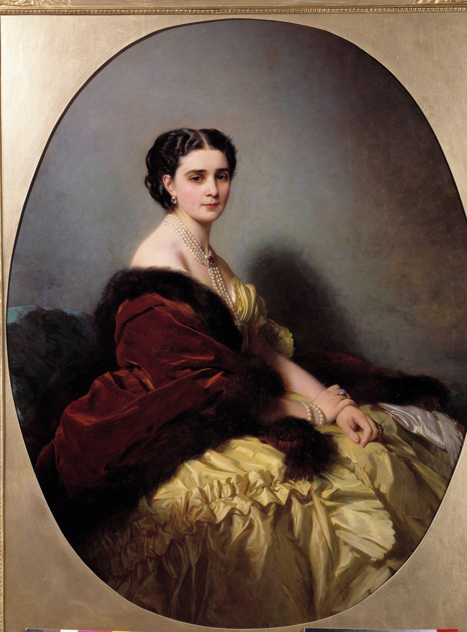 Portræt af Madame Narychkin (eller Narychkin eller Narychkina) Maleri og cover Winterhalter (1806-1873) af Franz Xaver Winterhalter