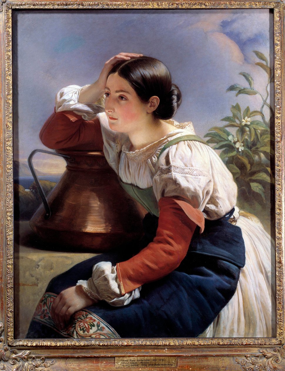 Portræt af en ung italiener ved brønden Maleri af Xaver Winterhalter (1806-1873) 1833. Privat samling af Franz Xaver Winterhalter