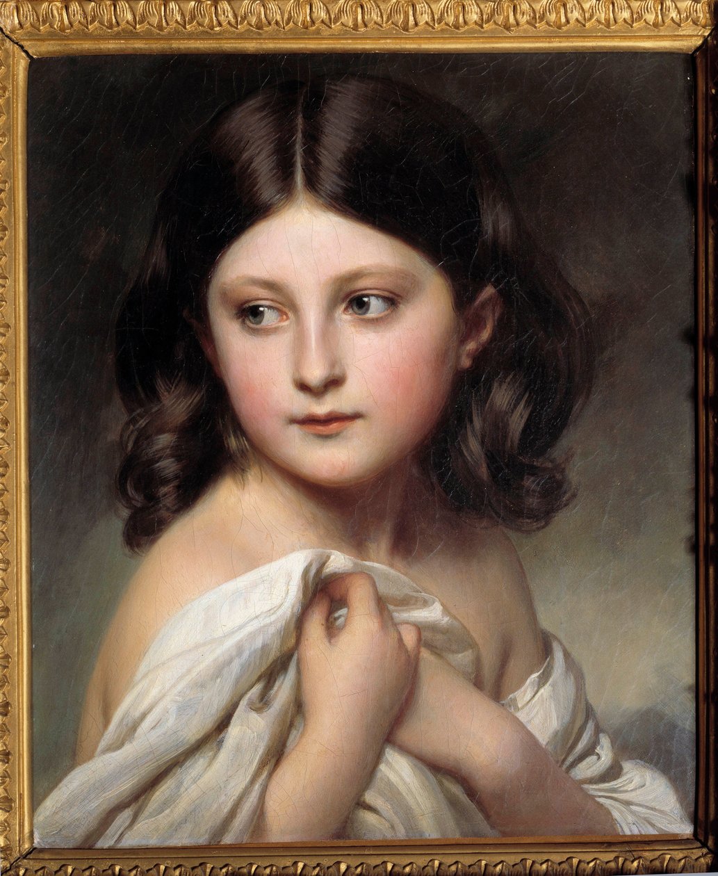 Portræt af en pige ved navn prinsesse Charlotte. Maleri af Xaver Winterhalter (1806-1873) 1850 Privat samling - Portræt af en ung pige kaldet prinsesse Charlotte. Maleri af Xaver Winterhalter (1806-1873) af Franz Xaver Winterhalter