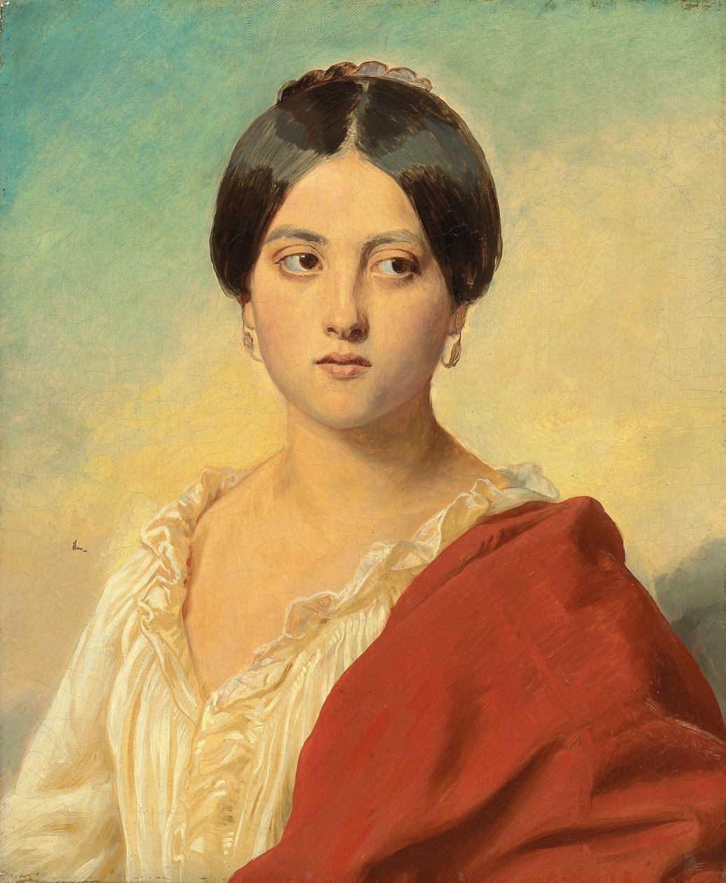 Portræt af en italiensk pige, halv længde, ca. 1834 af Franz Xaver Winterhalter