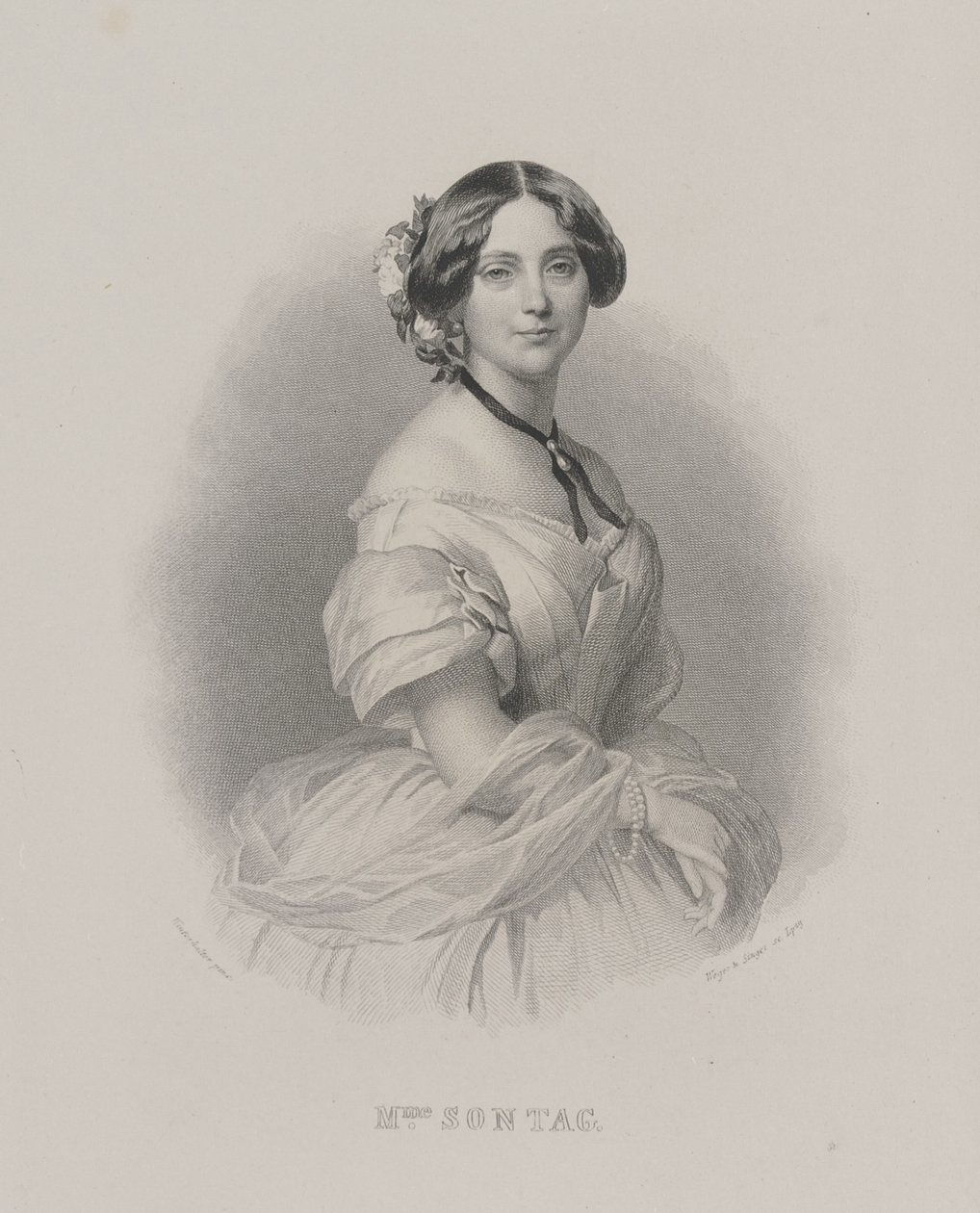 Portræt af operasangerinden Henriette Sontag 1806-1854, ca. 1850. af Franz Xaver Winterhalter