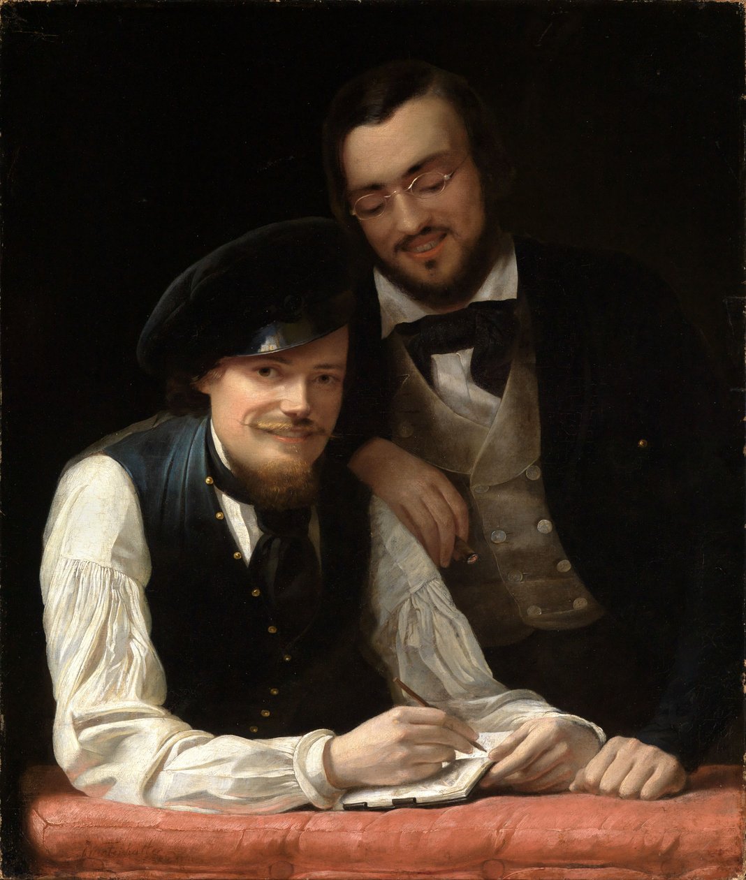 Kunstnerens selvportræt med sin bror af Franz Xaver Winterhalter