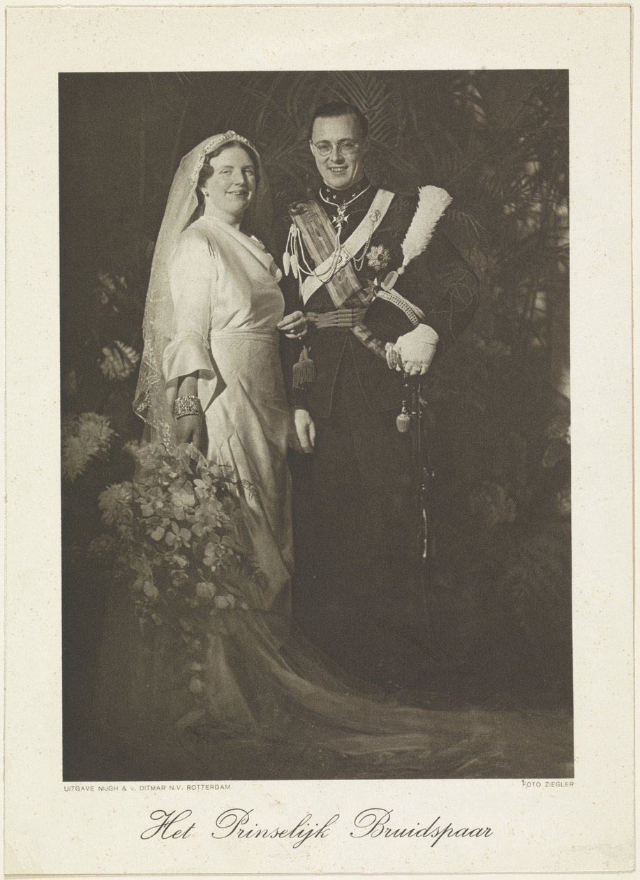 Portræt af Juliana, dronning af Holland, og Bernhard van Lippe-Biesterfeld af Franz Ziegler