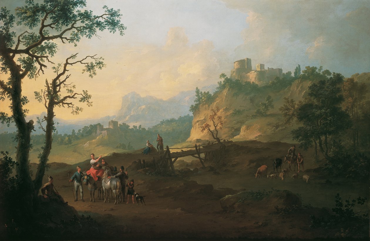 italiensk landskab af Franz de Paula Ferg