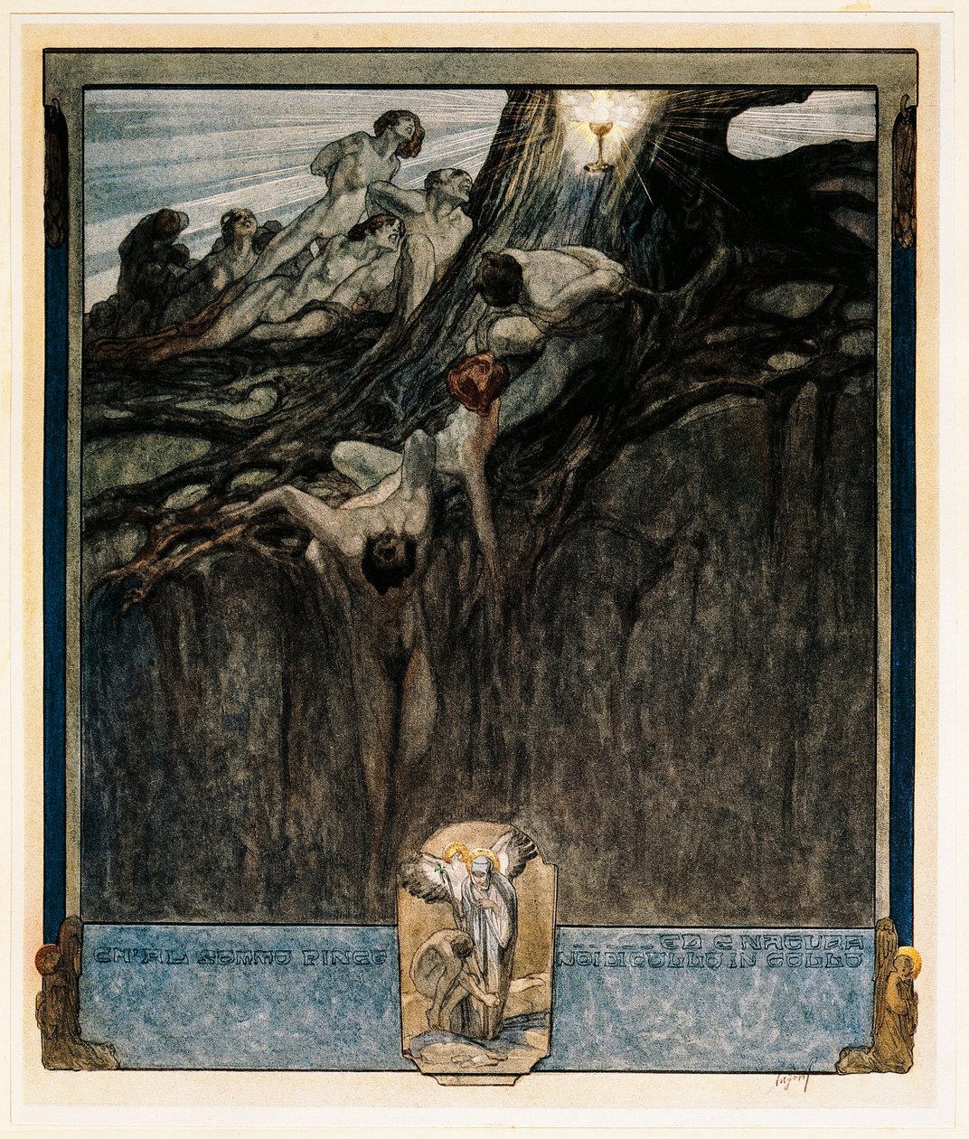 Østrig, Wien, Illustration af Dante Alighieris guddommelige komedie (himlen, sang IV) af Franz von Bayros af Franz von (1866 1924) Bayros
