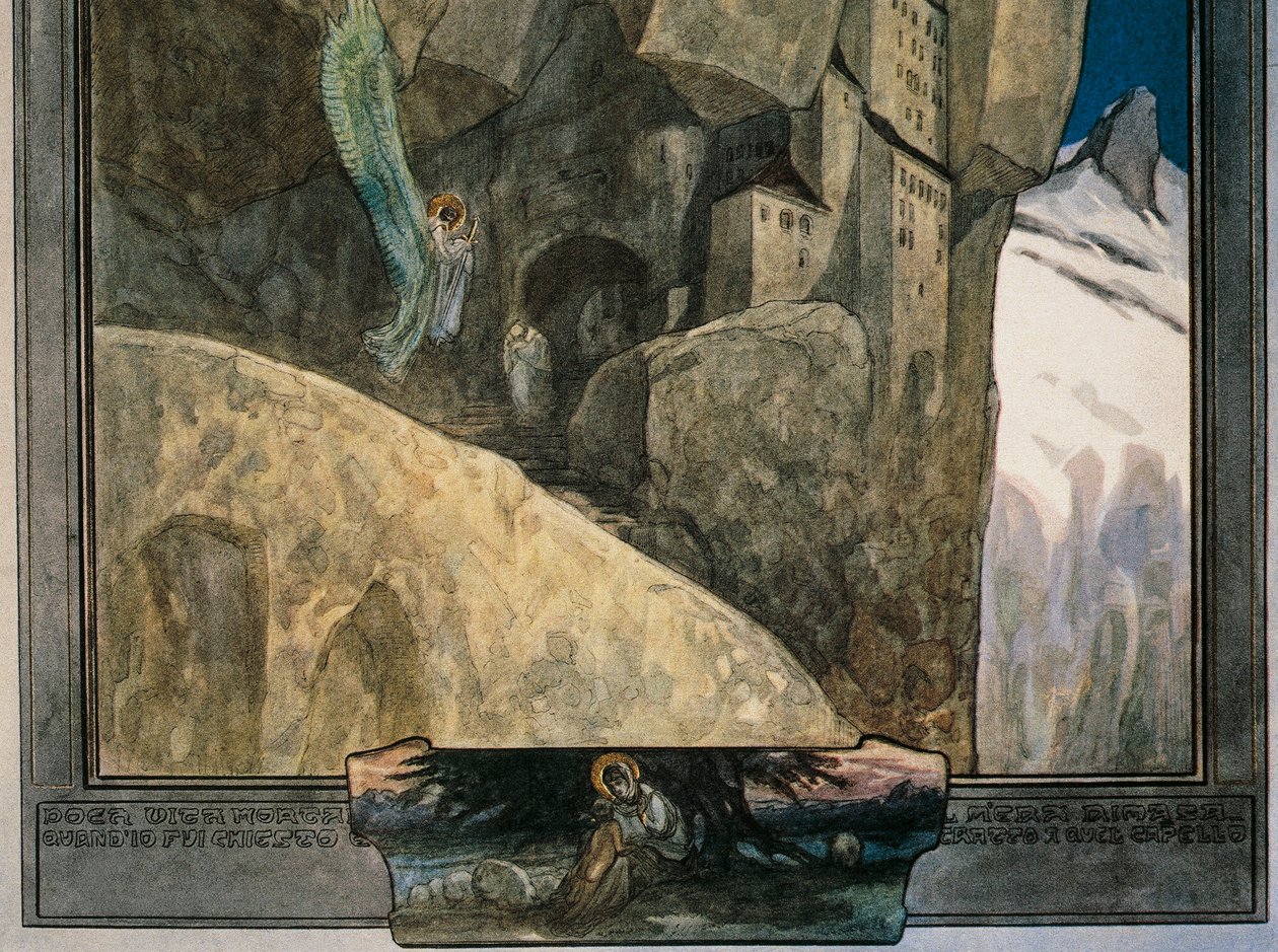 Østrig, Wien, Illustration af Dante Alighieris guddommelige komedie (himlen, sang XXI) af Franz von Bayros, detaljer af Franz von (1866 1924) Bayros