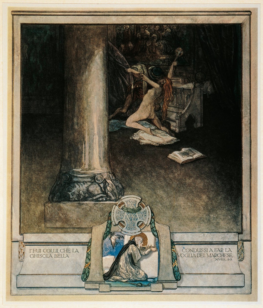 Østrig, Wien, Illustration af Dante Alighieris guddommelige komedie (Helvede, sang XVIII) af Franz von Bayros af Franz von (1866 1924) Bayros