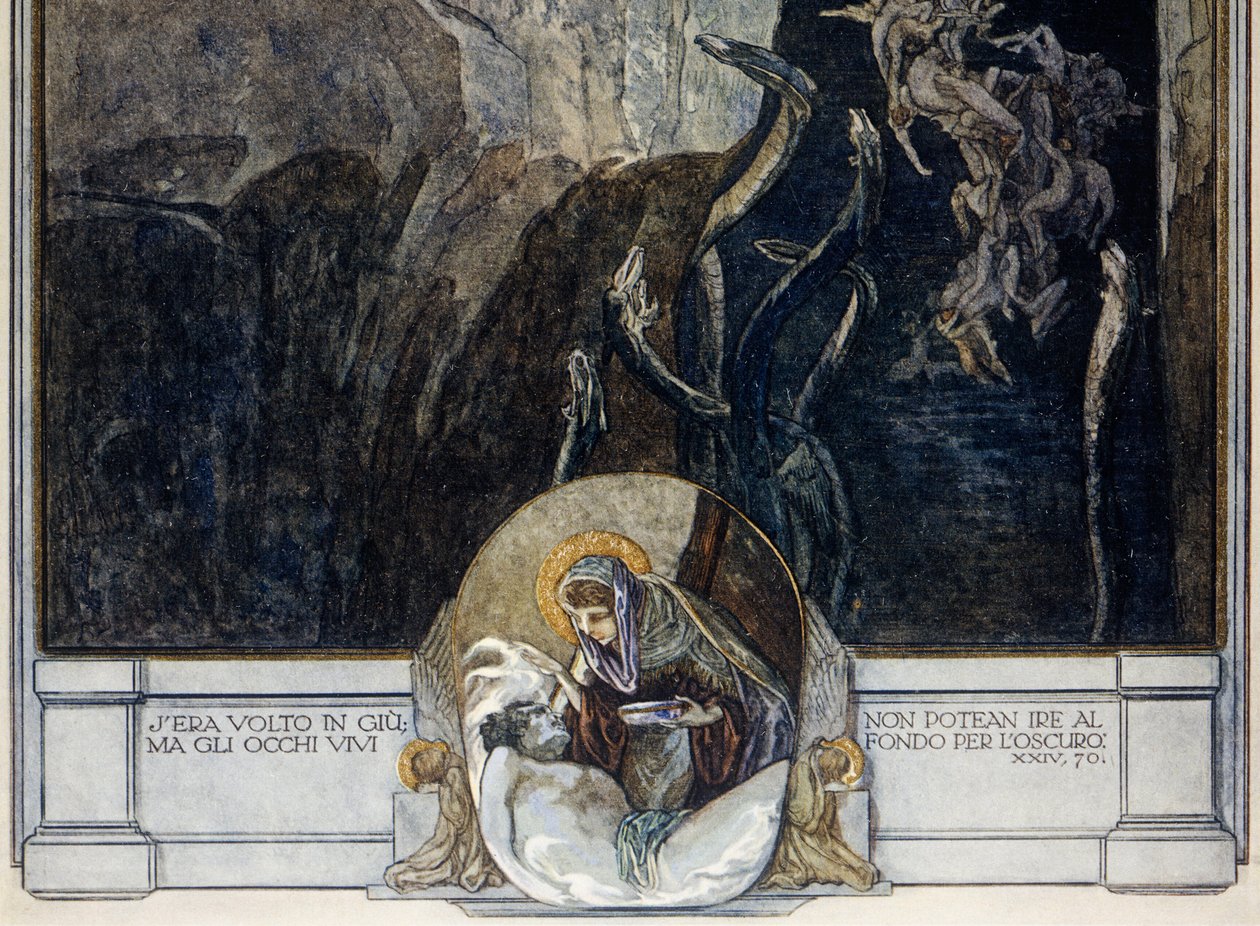 Østrig, Wien, Illustration af Dante Alighieris guddommelige komedie (Helvede, sang XXIV) af Franz von Bayros, detaljer af Franz von (1866 1924) Bayros
