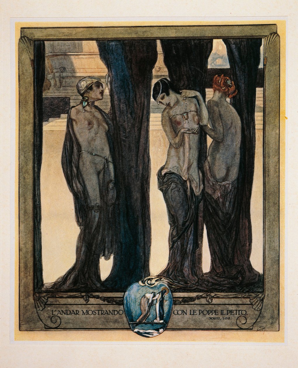 Østrig, Wien, Illustration af Dante Alighieris guddommelige komedie (skærsilden, sang XXIII) af Franz von Bayros af Franz von (1866 1924) Bayros