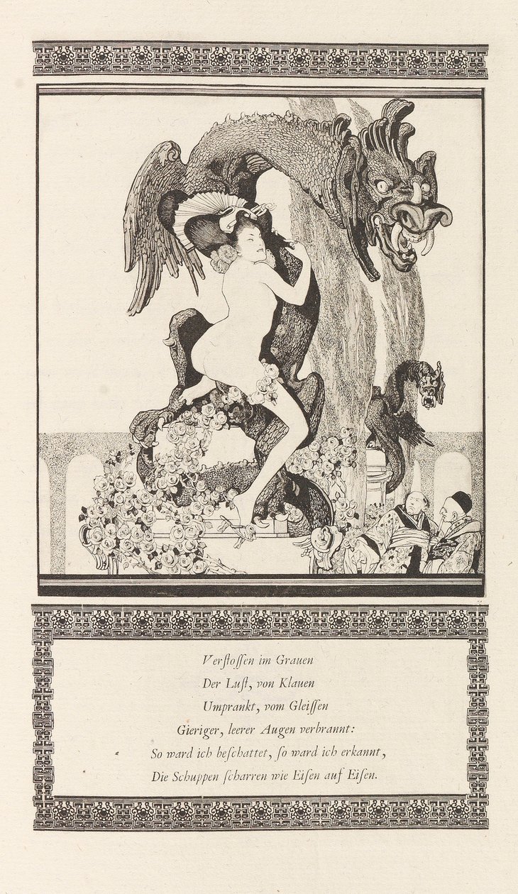 Illustration til Den smukke pige af Pao af Otto Julius Bierbaum, 1909-1910. af Franz von Bayros