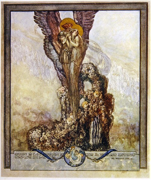 Illustration fra Dantes Divine Comedy, Paradise, Canto XXIII, 1921 (wc på papir) af Franz von Bayros