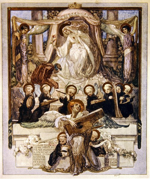 Illustration fra Dantes guddommelige komedie, Paradiso, Canto XXXIII, 1921 (wc på papir) af Franz von Bayros