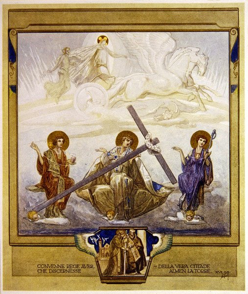 Illustration fra Dantes guddommelige komedie, skærsilden, Canto XVI: 95, 1921 (wc på papir) af Franz von Bayros