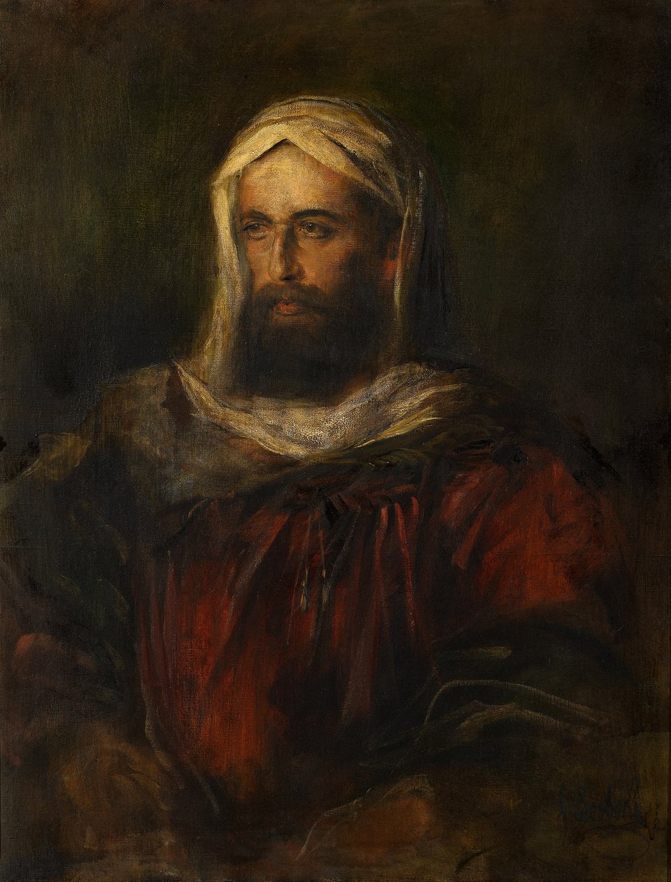 Portræt af Hermann Levi i orientalsk kostume af Franz von Lenbach