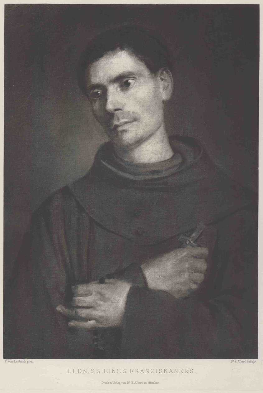 Portræt af en franciskanermunk af Franz von Lenbach