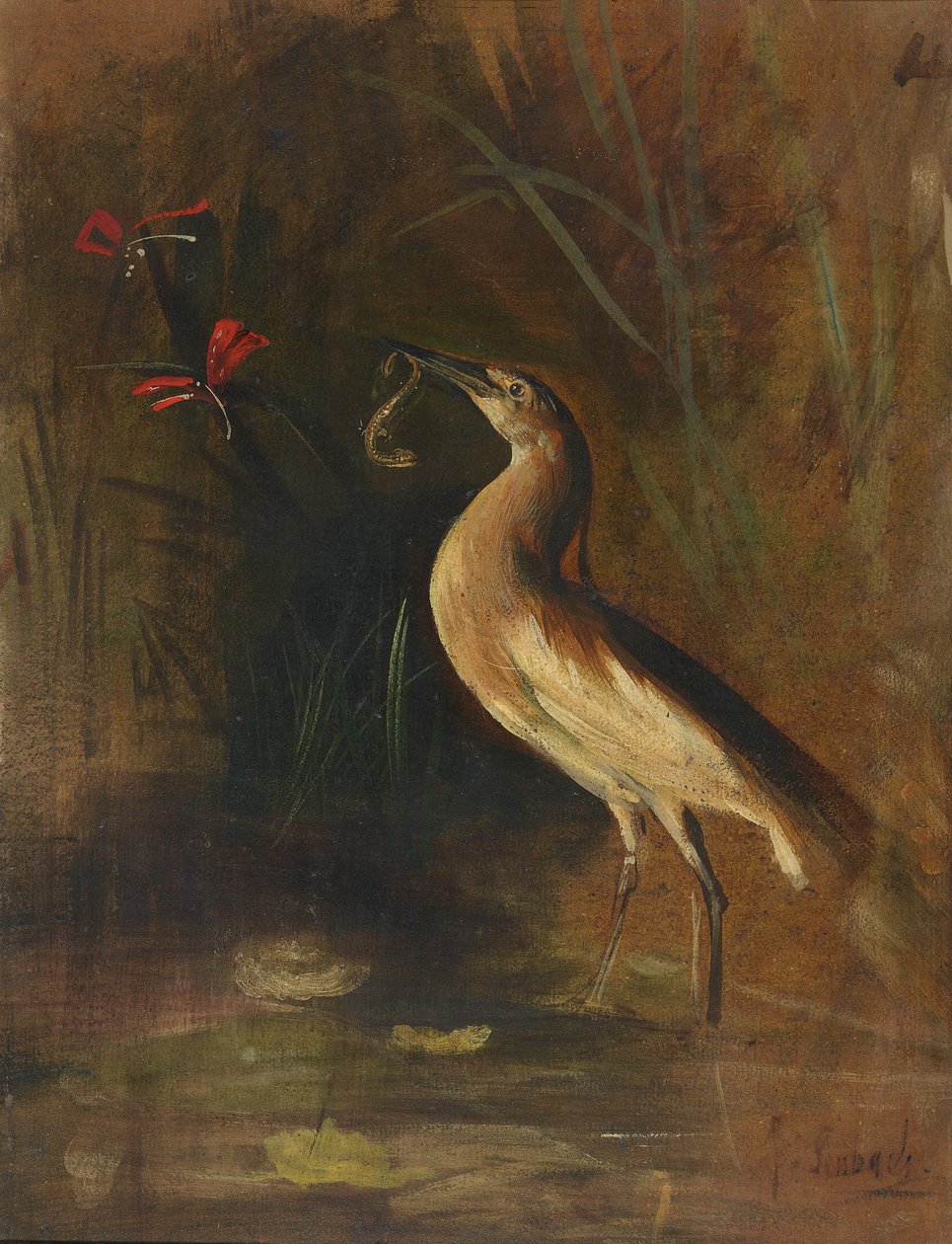 Fiskegås og salamander af Franz von Lenbach