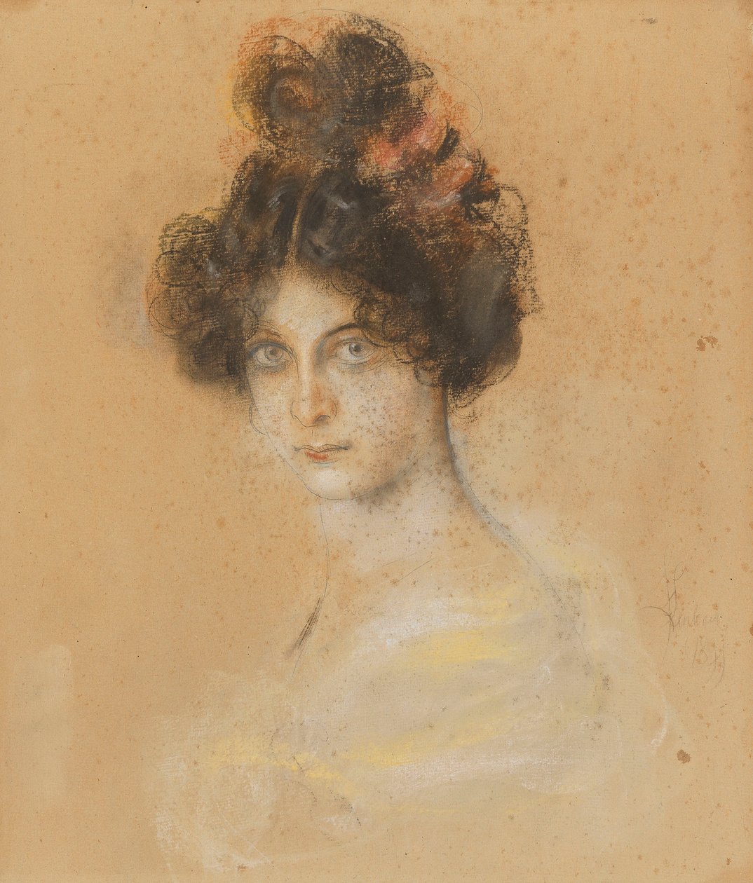 Franz von Lenbach - Portræt af den australske cancan-danser Saharet, 1899 af Franz von Lenbach