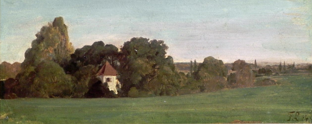 Landskab med kapel af Franz von Lenbach