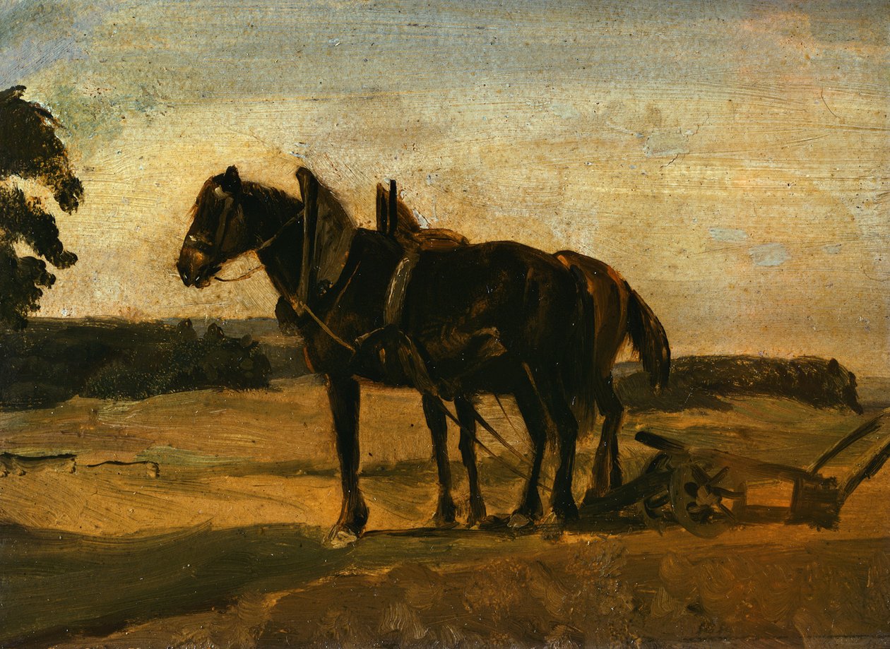 Heste foran ploven af Franz von Lenbach