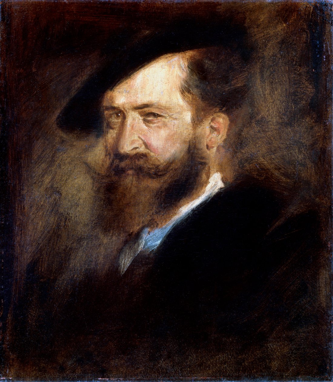 Portræt af kunstneren Wilhelm Busch, 1832-1908, 1877-1880. af Franz von Lenbach