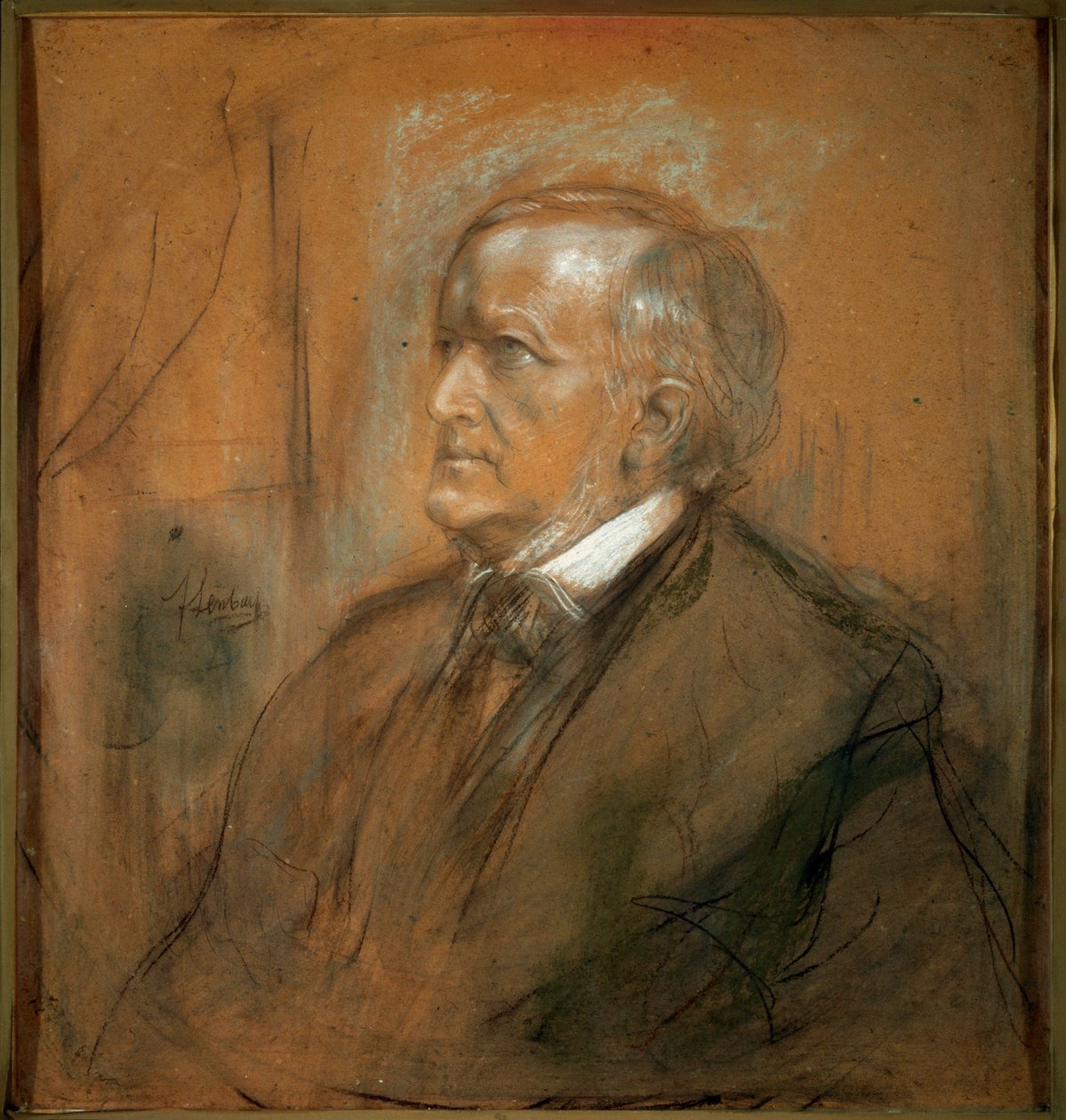 Portræt af komponisten Richard Wagner, 1813-1883, 1868. af Franz von Lenbach