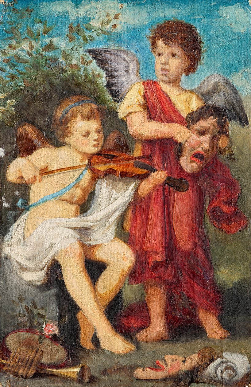 Musiker putti med masker af Franz von Matsch