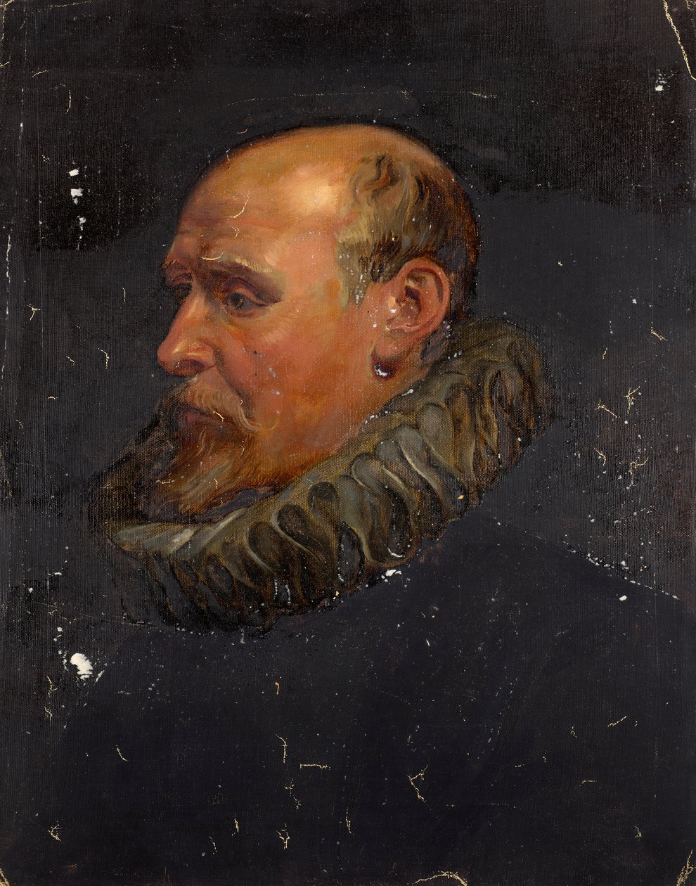 Portræt af en herre med en ryg af Franz von Matsch