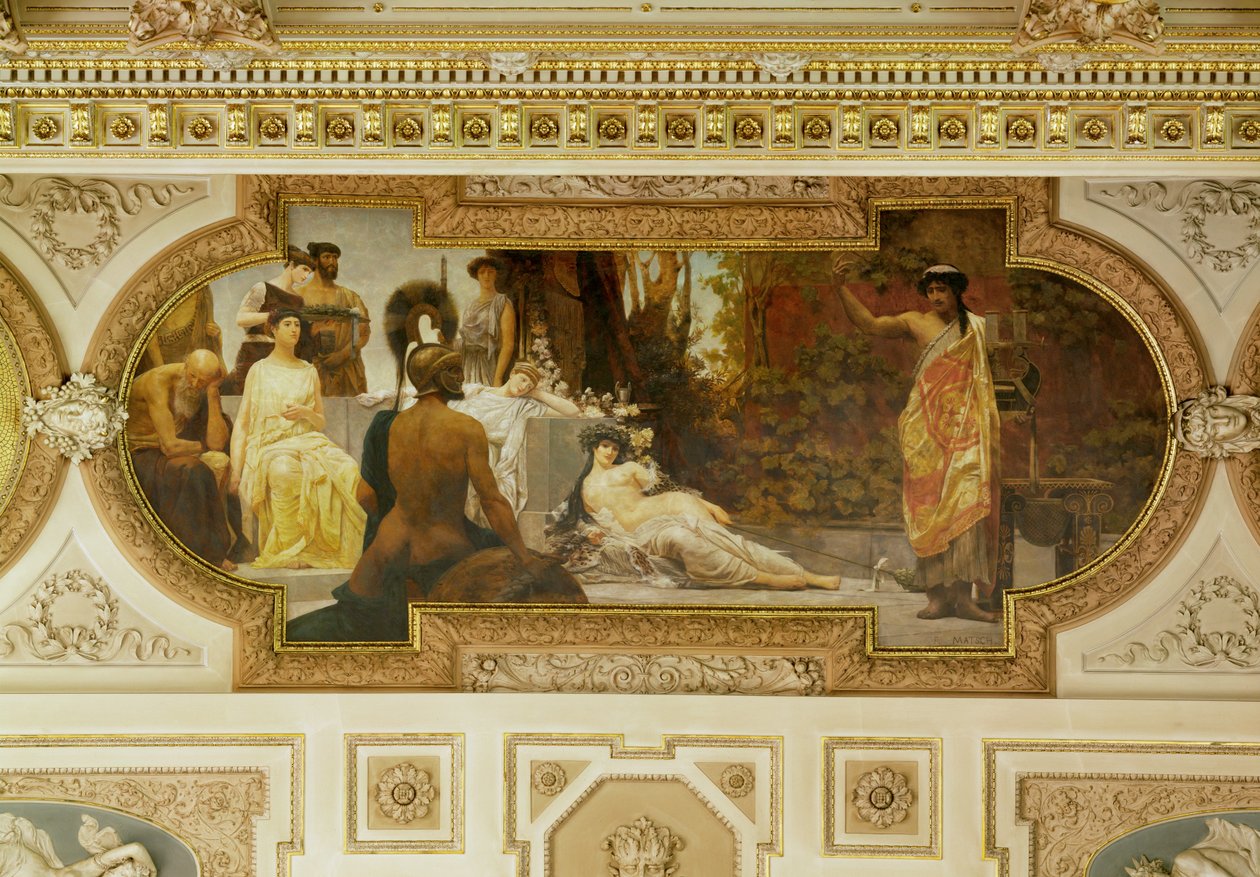 Wien Burgtheater, trappeopgang: Antik improvisator af Franz von Matsch