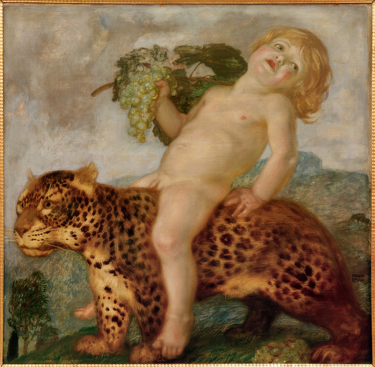 Bacchus -dreng på en panter af Franz von Stuck