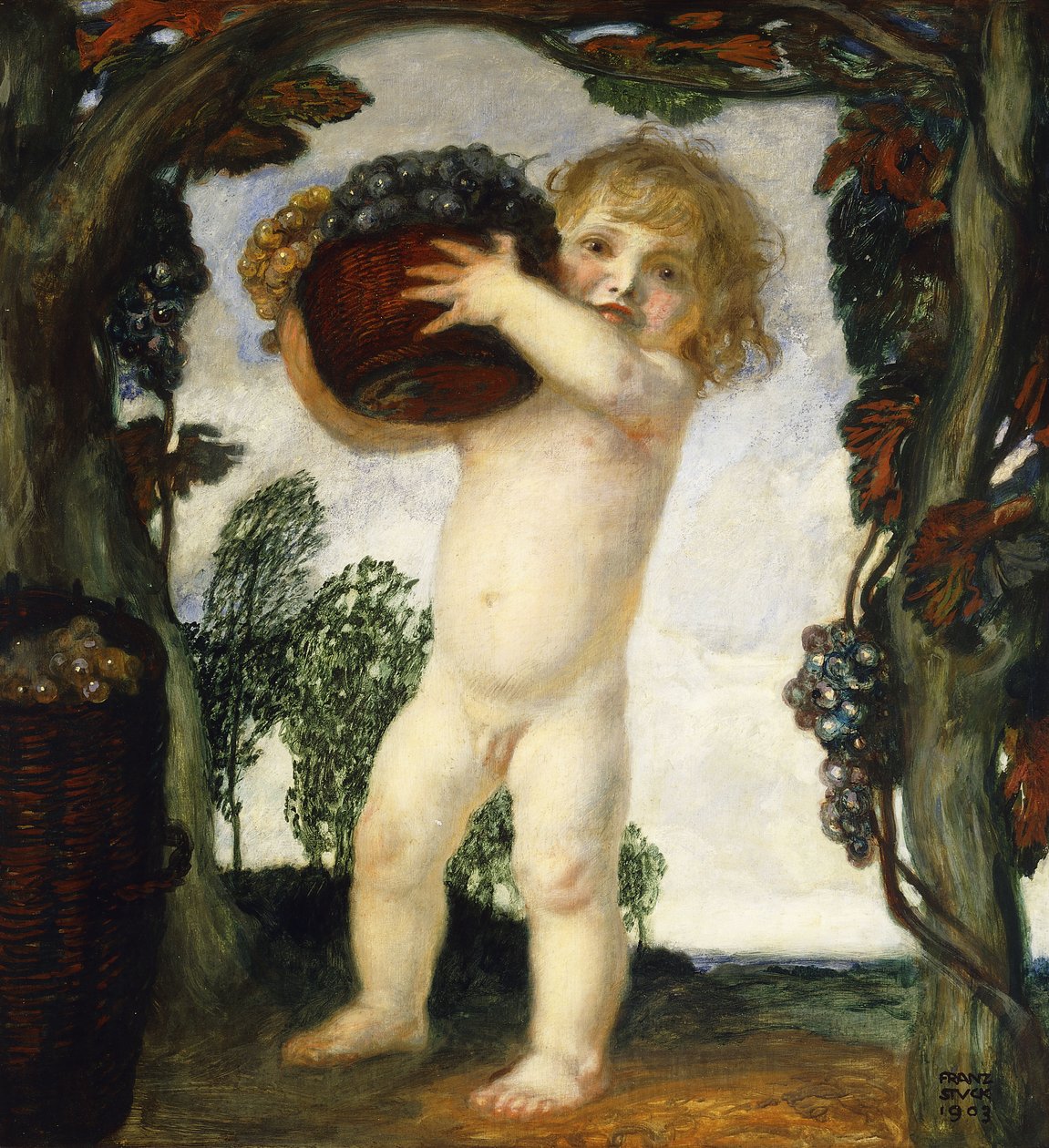 dreng med druer; Dreng med druer, 1903 af Franz von Stuck