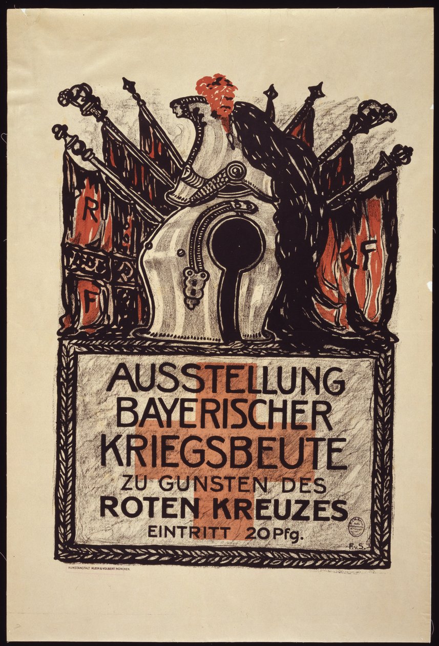 Udstilling af den bayerske krigsbytte til gavn for Røde Kors, 1915 af Franz von Stuck