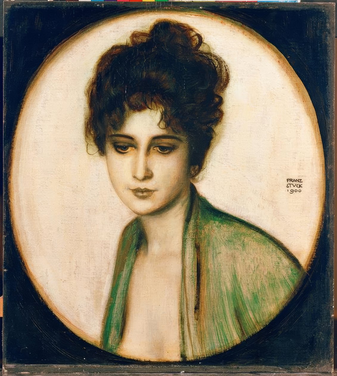 Franz von Stuck, portræt af fru Feez / maleri, 1900 af Franz von Stuck