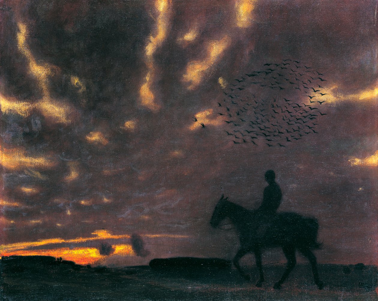 Efterårsaften med rytter af Franz von Stuck