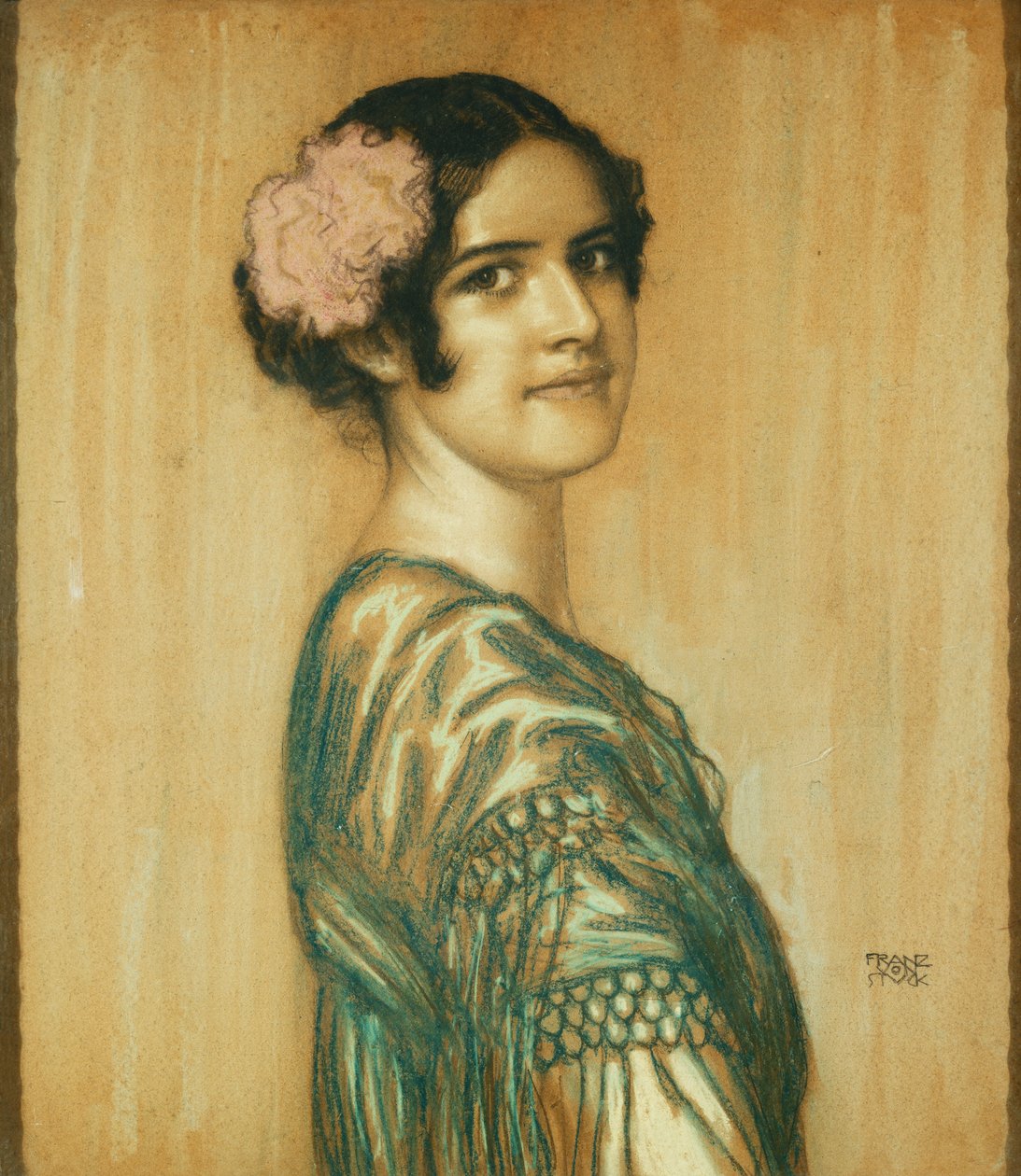 Portræt af Mary, kunstnerens datter, som en spansk dame, af Franz von Stuck
