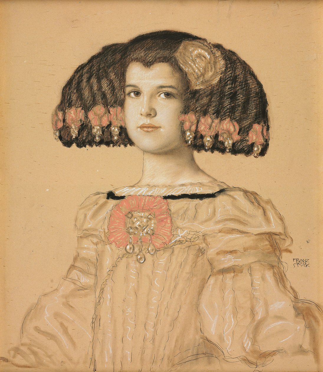 Portræt af Mary, kunstnerens datter, i spansk kostume, 1908 af Franz von Stuck