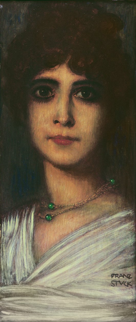Portræt af en kvinde (olie) af Franz von Stuck