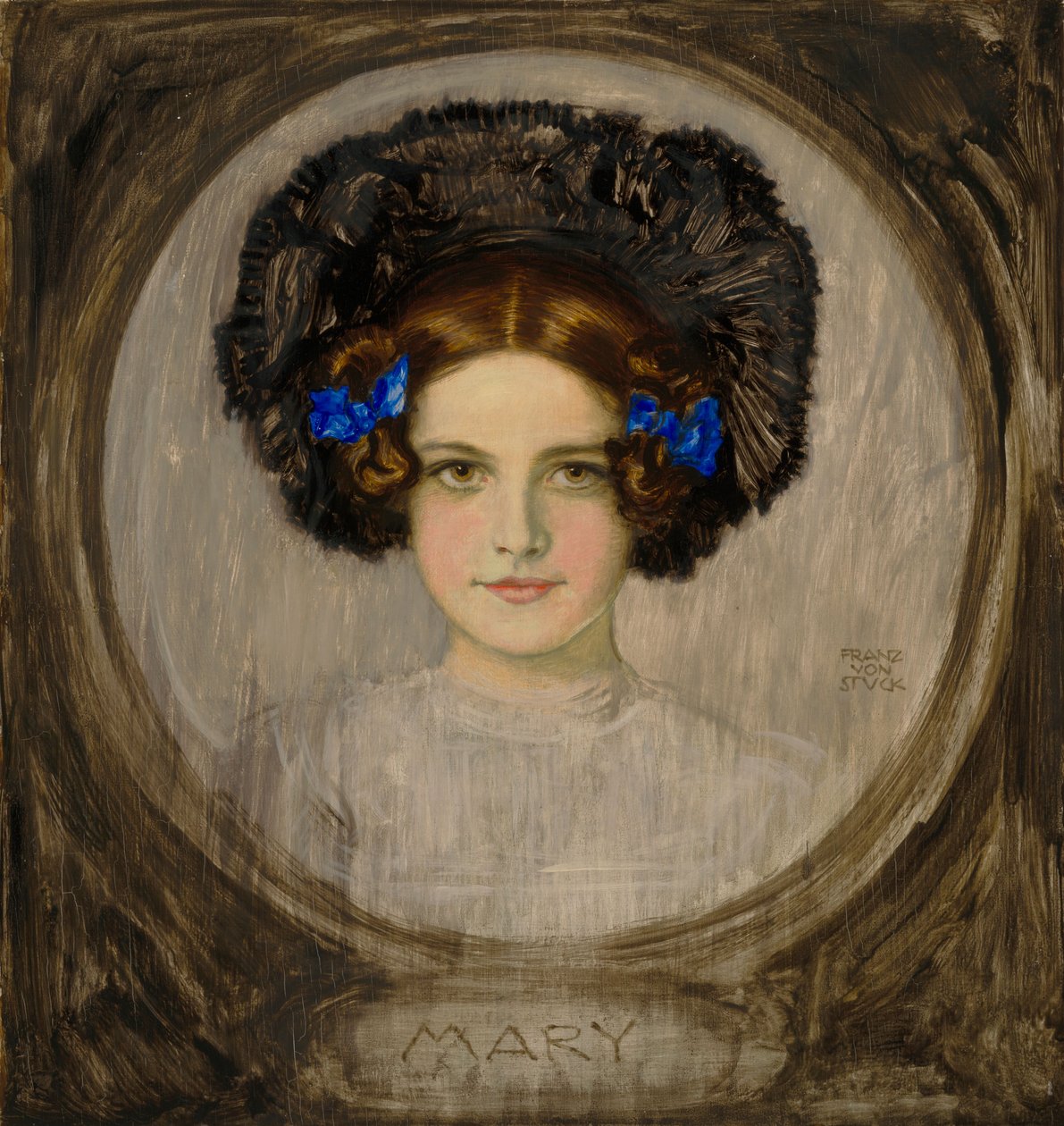 Portræt af kunstnerens datter Mary af Franz von Stuck