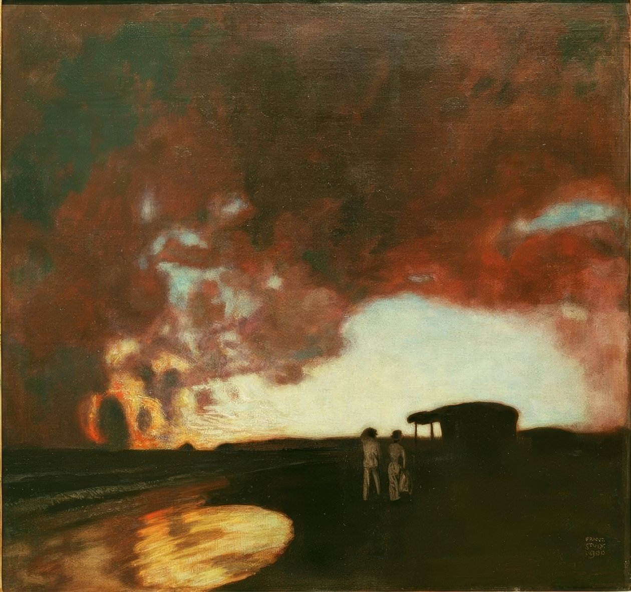 Solnedgang ved havet af Franz von Stuck