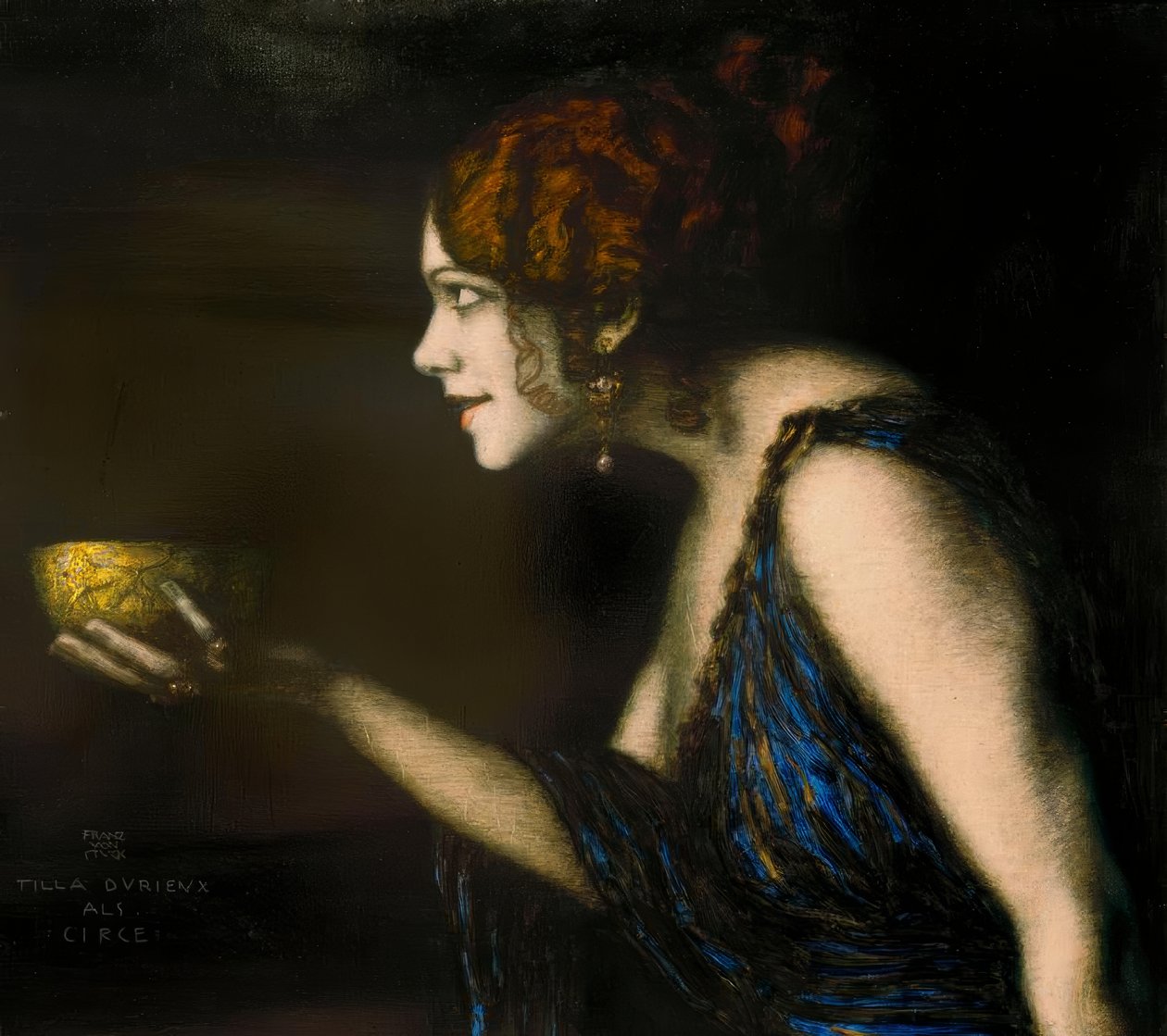 Tilla Durieux als Circe / F. v. Sidde fast af Franz von Stuck