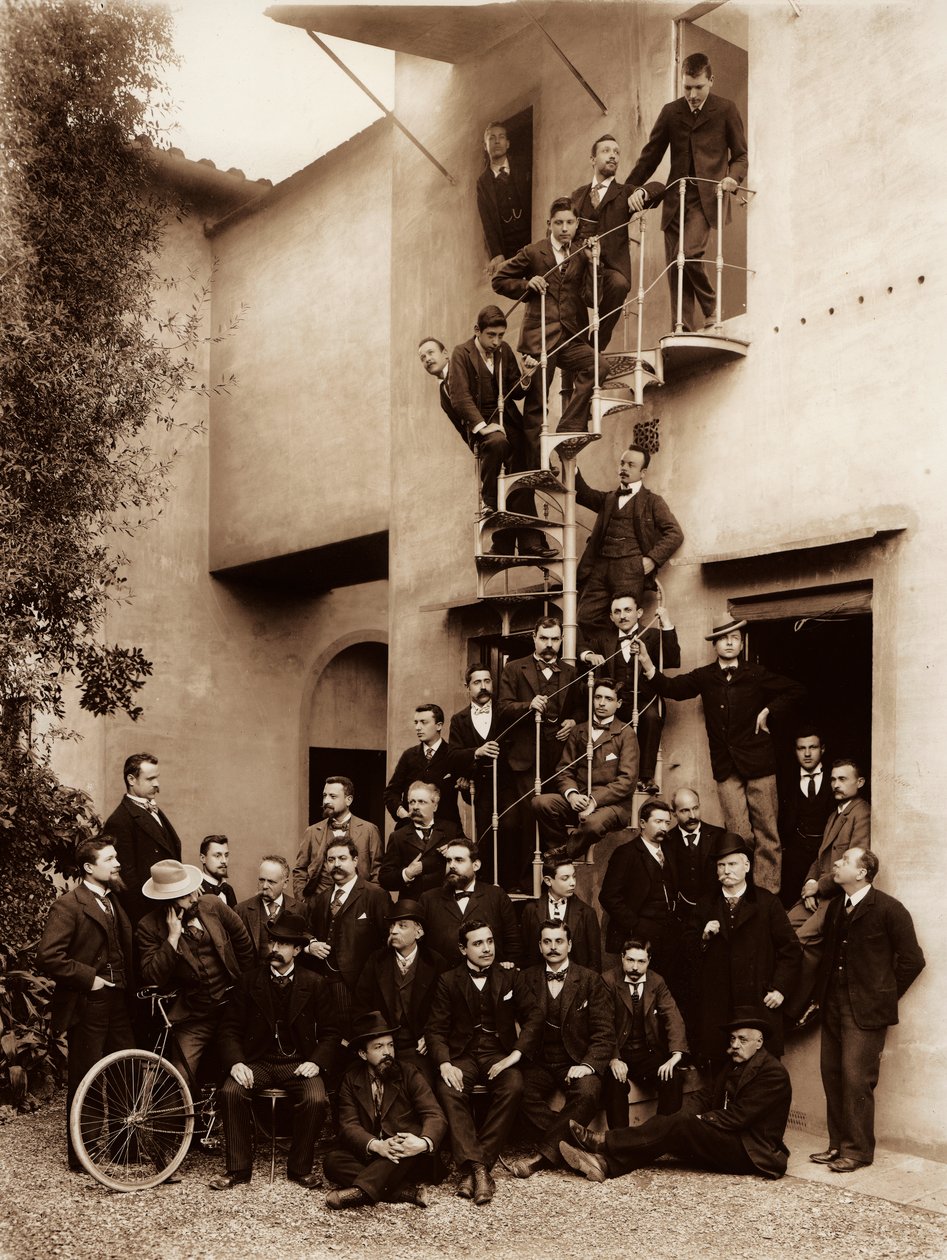 Portræt af ansatte ved Alinari Brothers fotografiske etablissement, i Firenze, 1899 (glasplade) af Fratelli Alinari Fratelli Alinari