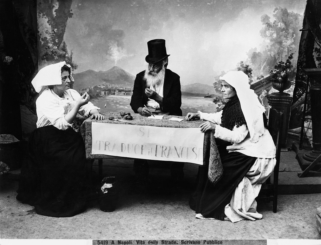 Offentlig skriver i Napoli, ca. 1890 (glasplade) af Fratelli Alinari Fratelli Alinari