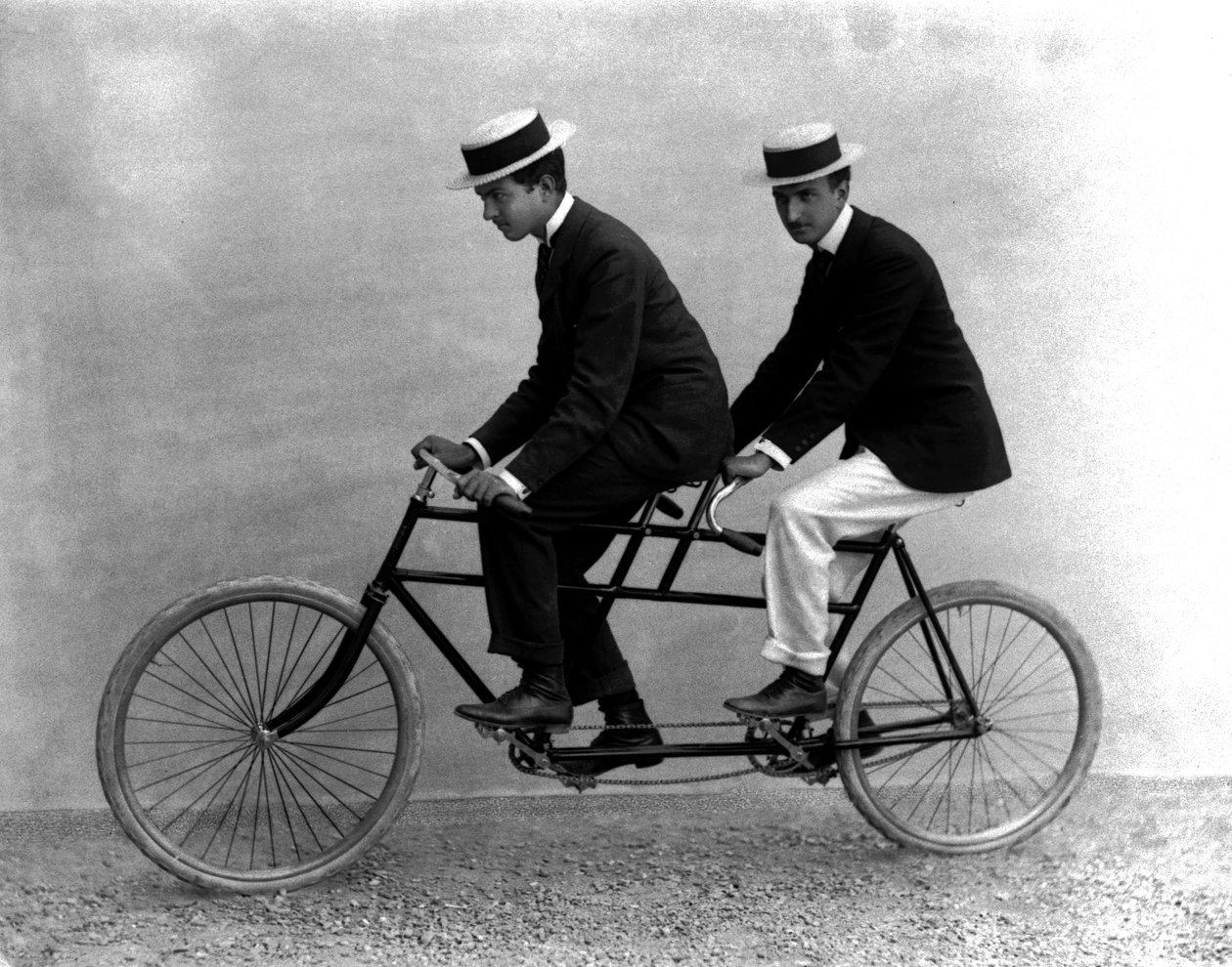 To mænd på en tandem, Firenze, 1895 (glasplade) af Fratelli Alinari Fratelli Alinari