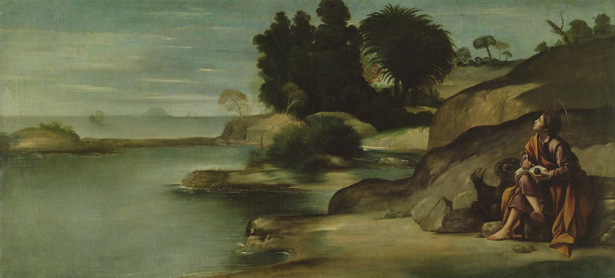 Johannes Evangelisten i et Landskab af Juan Bautista Maíno
